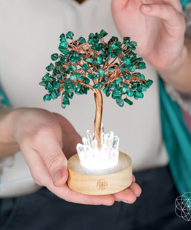 Malachite Anxiety Tree Lamp