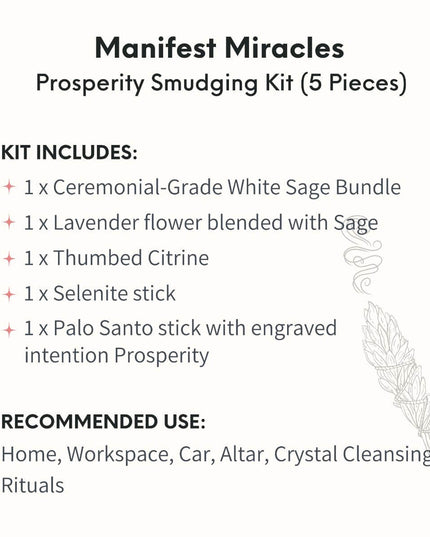 Manifest Miracles - Prosperity Smudging Kit (5 Pieces)