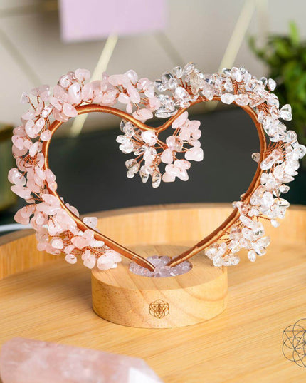 Mend My Broken Heart - Rose & Clear Quartz Tree Lamp