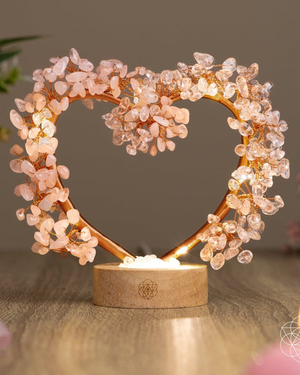 Mend My Broken Heart - Rose & Clear Quartz Tree Lamp