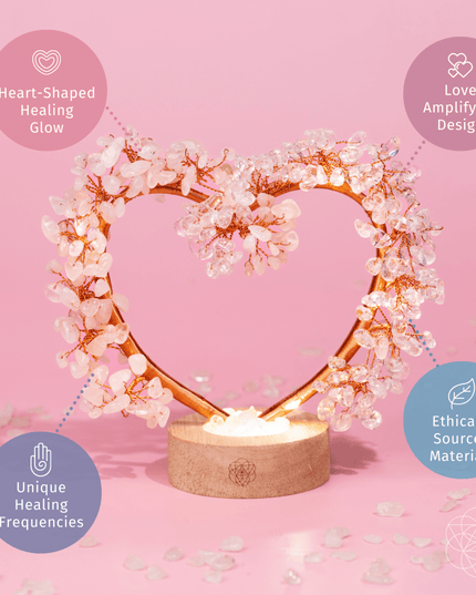 Mend My Broken Heart - Rose & Clear Quartz Tree Lamp