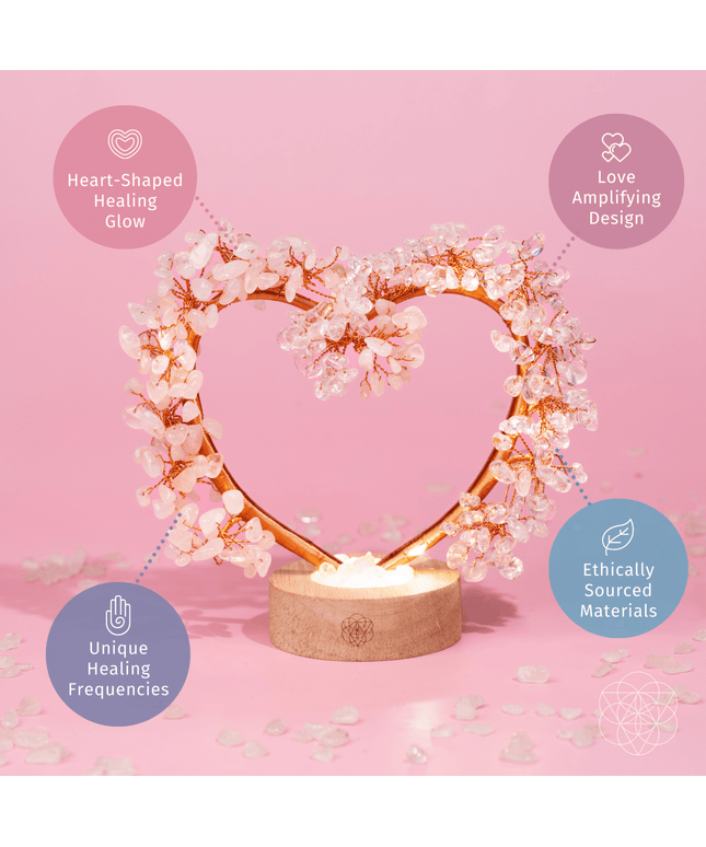Mend My Broken Heart - Rose & Clear Quartz Tree Lamp