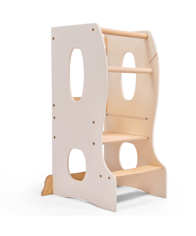 Stable Montessori Tower: Wooden Growing Chair - Ivory