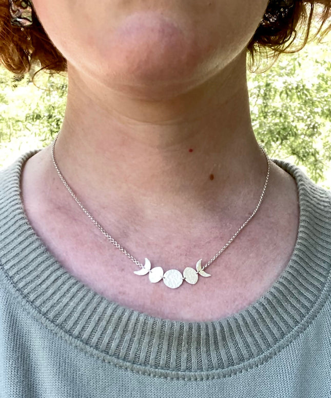 Moon Phase Necklace in Sterling Silver