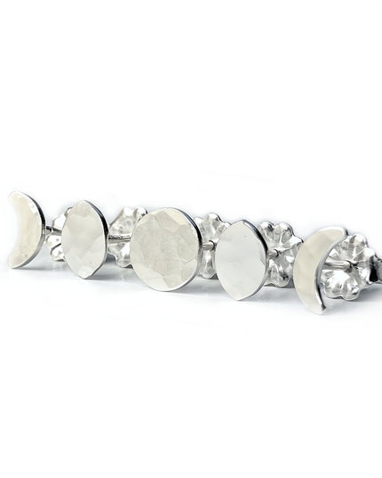 Moon Phase Stud Earring Set in Sterling Silver