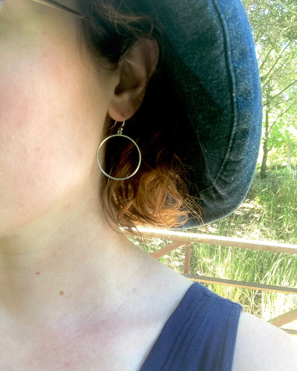 New Moon Hoop Earrings in Sterling Silver | Moon Phase Earrings