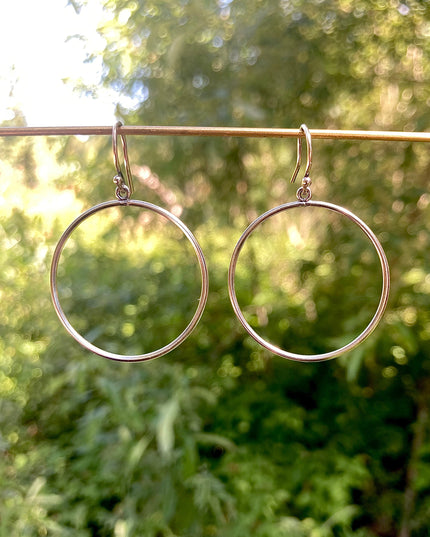 New Moon Hoop Earrings in Sterling Silver | Moon Phase Earrings