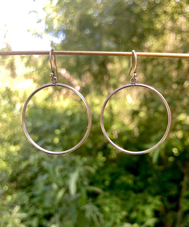 New Moon Hoop Earrings in Sterling Silver | Moon Phase Earrings