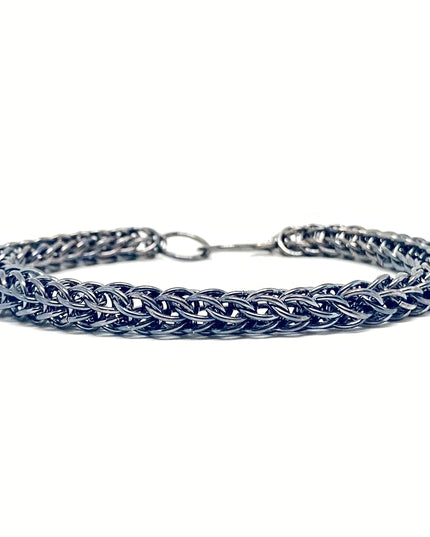 Foxtail Chainmaille Bracelet in Oxidized Sterling Silver