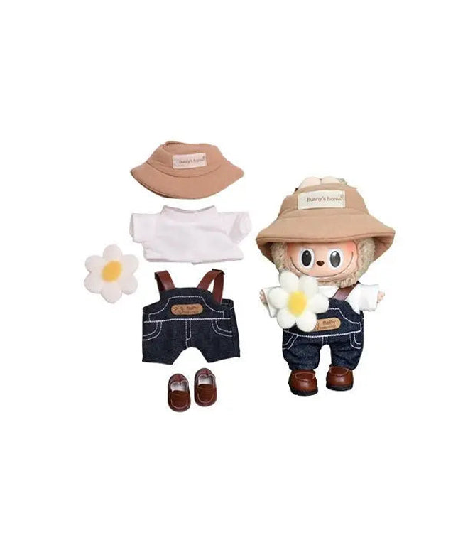 POP MART Labubu Spring Wilderness Overalls Set for 17cm Vinyl Plush Doll Pendant【Apparel Only】