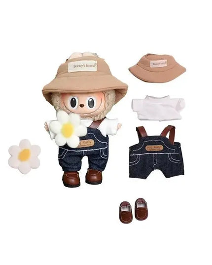 POP MART Labubu Spring Wilderness Overalls Set for 17cm Vinyl Plush Doll Pendant【Apparel Only】