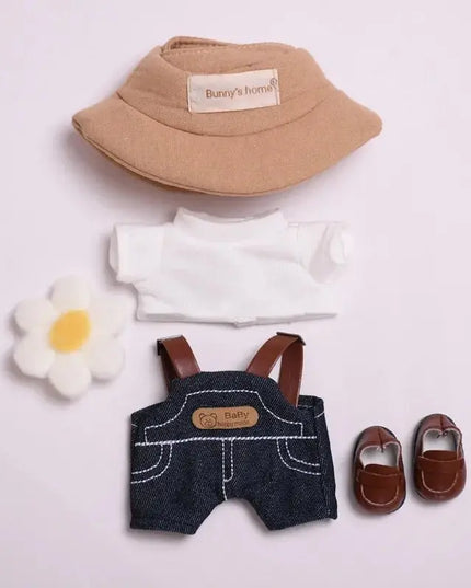 POP MART Labubu Spring Wilderness Overalls Set for 17cm Vinyl Plush Doll Pendant【Apparel Only】