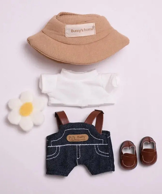 POP MART Labubu Spring Wilderness Overalls Set for 17cm Vinyl Plush Doll Pendant【Apparel Only】