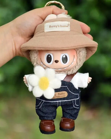 POP MART Labubu Spring Wilderness Overalls Set for 17cm Vinyl Plush Doll Pendant【Apparel Only】
