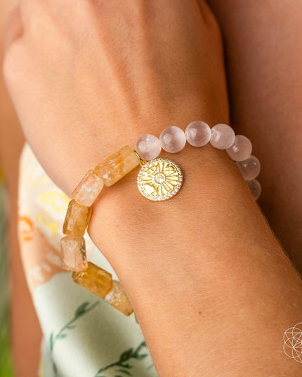 Quartet of Luck - Citrine & Selenite Bracelet of Serendipity