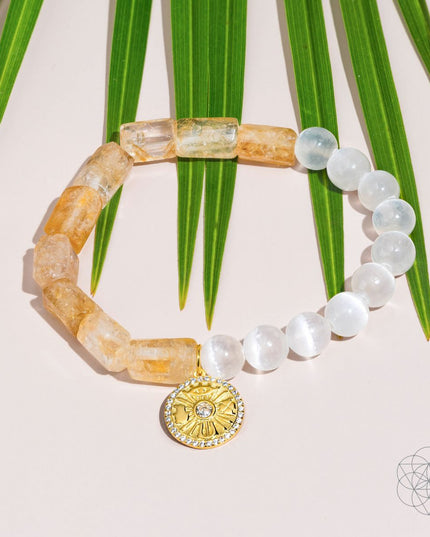 Quartet of Luck - Citrine & Selenite Bracelet of Serendipity
