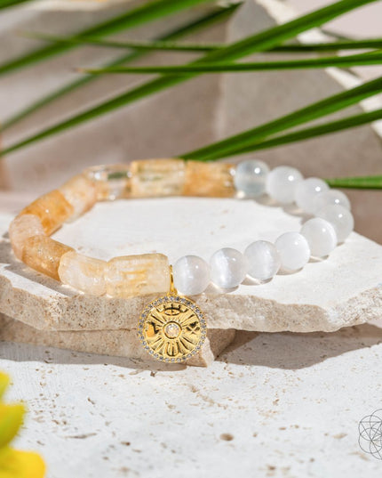 Quartet of Luck - Citrine & Selenite Bracelet of Serendipity