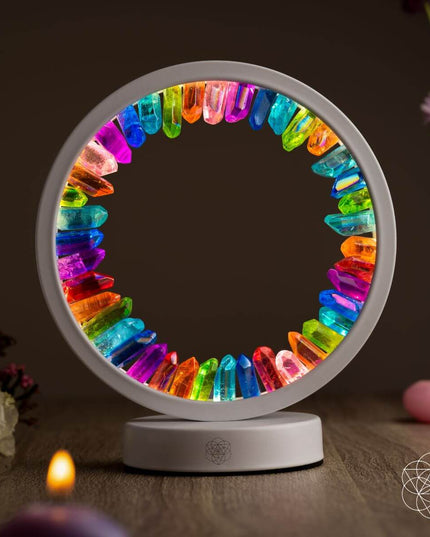 Rainbow After the Storm - Clear Quartz Lamp of Hope