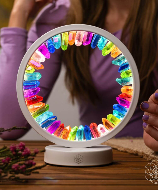 Rainbow After the Storm - Clear Quartz Lamp of Hope
