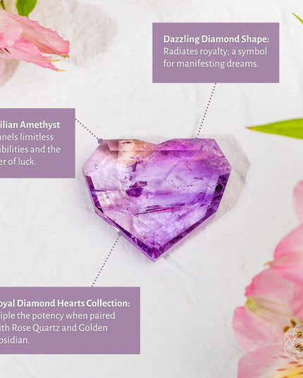 Royal Diamond Heart - Brazilian Amethyst for Manifestation