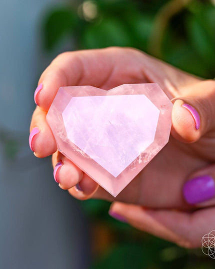 Royal Diamond Heart - Madagascar Rose Quartz for Infinite Love
