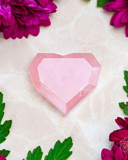 Royal Diamond Heart - Madagascar Rose Quartz for Infinite Love