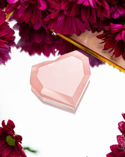 Royal Diamond Heart - Madagascar Rose Quartz for Infinite Love