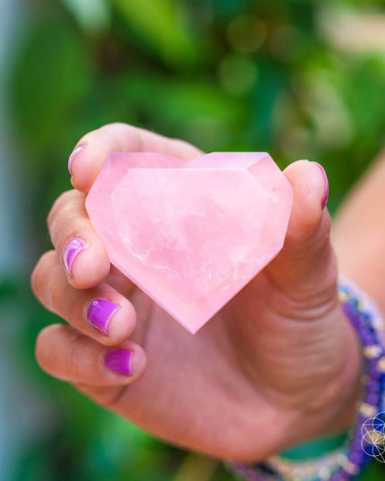 Royal Diamond Heart - Madagascar Rose Quartz for Infinite Love