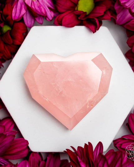 Royal Diamond Heart - Madagascar Rose Quartz for Infinite Love