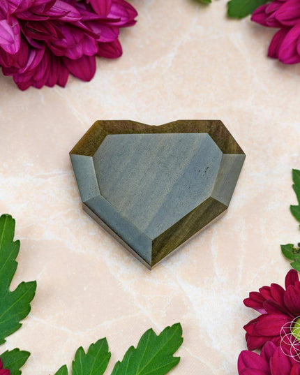 Royal Diamond Heart - Mexican Gold Obsidian for Protection