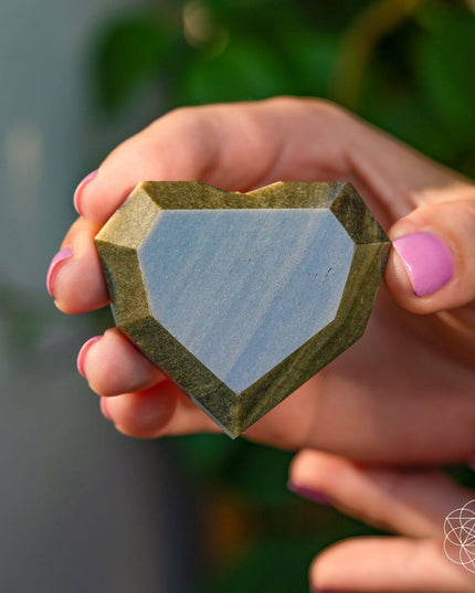 Royal Diamond Heart - Mexican Gold Obsidian for Protection