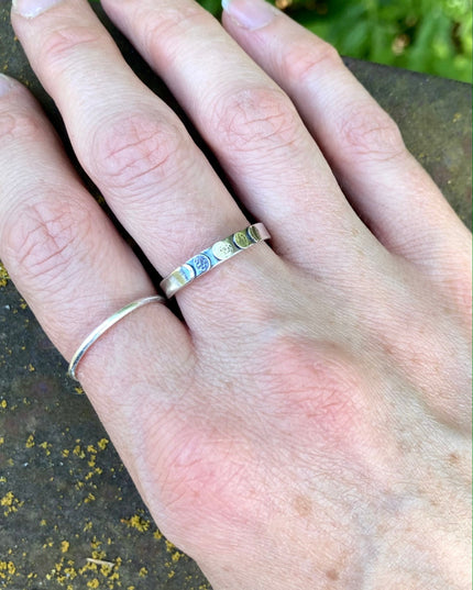 Moon Phase Band Ring in Sterling Silver