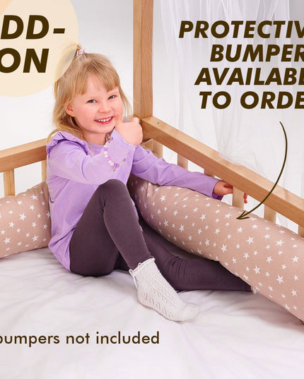 Small Wooden Montessori House Floor Bed with Fence and Roof for Kids (75x38 inch)