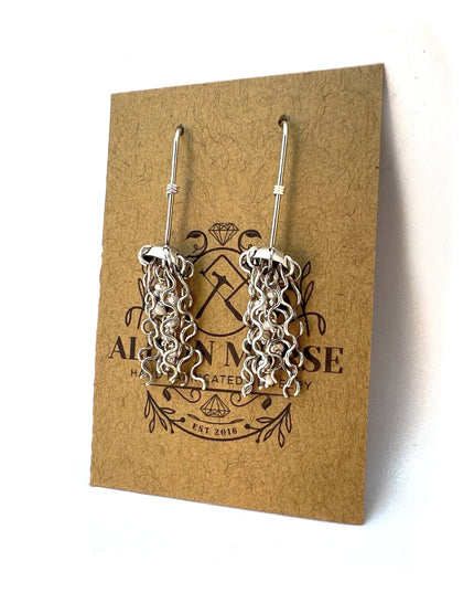 Mini Jellyfish Earrings in Sterling Silver with White Pearls