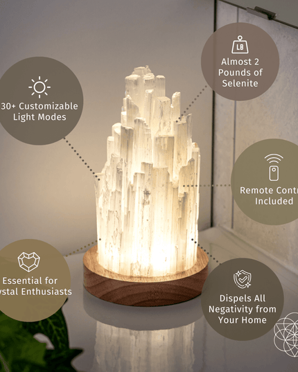The Cleanse-All Selenite Lamp - 2 Pounds of Healing Power