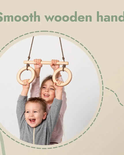 Trapeze swing bar with rings