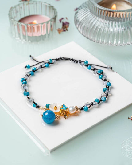 Triple Crystal Anklet of Positivity