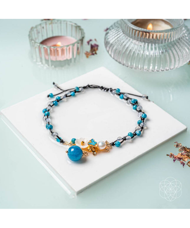 Triple Crystal Anklet of Positivity