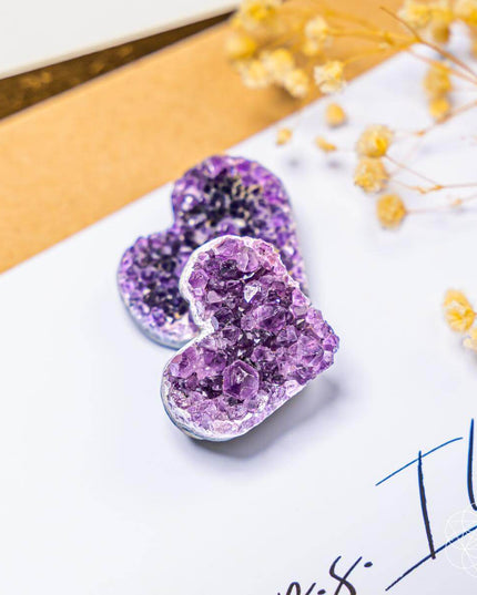 Uruguayan Amethyst Love Heart Cluster - AAA Premium Quality