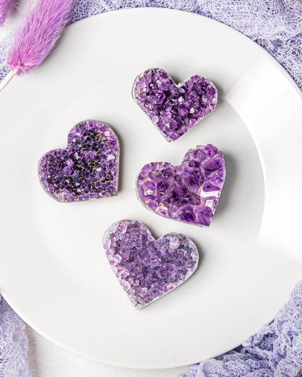 Uruguayan Amethyst Love Heart Cluster - AAA Premium Quality
