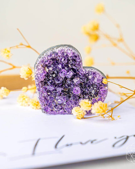 Uruguayan Amethyst Love Heart Cluster - AAA Premium Quality