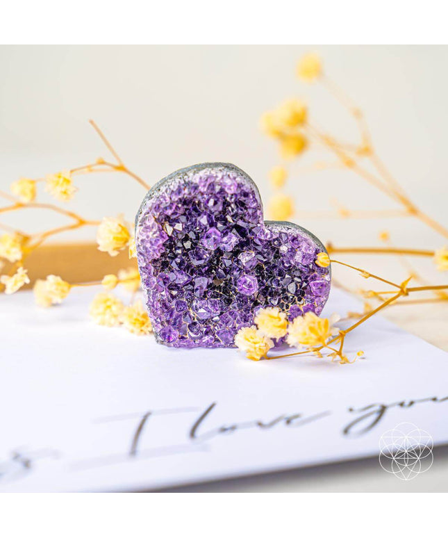 Uruguayan Amethyst Love Heart Cluster - AAA Premium Quality