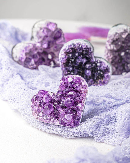 Uruguayan Amethyst Love Heart Cluster - AAA Premium Quality