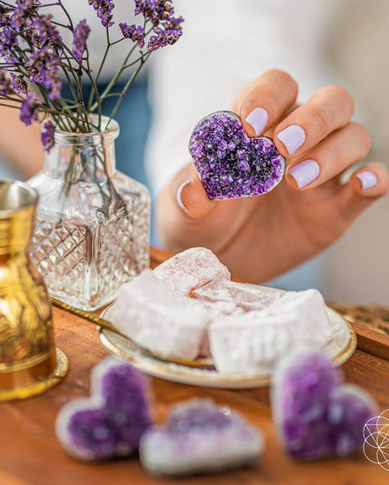 Uruguayan Amethyst Love Heart Cluster - AAA Premium Quality