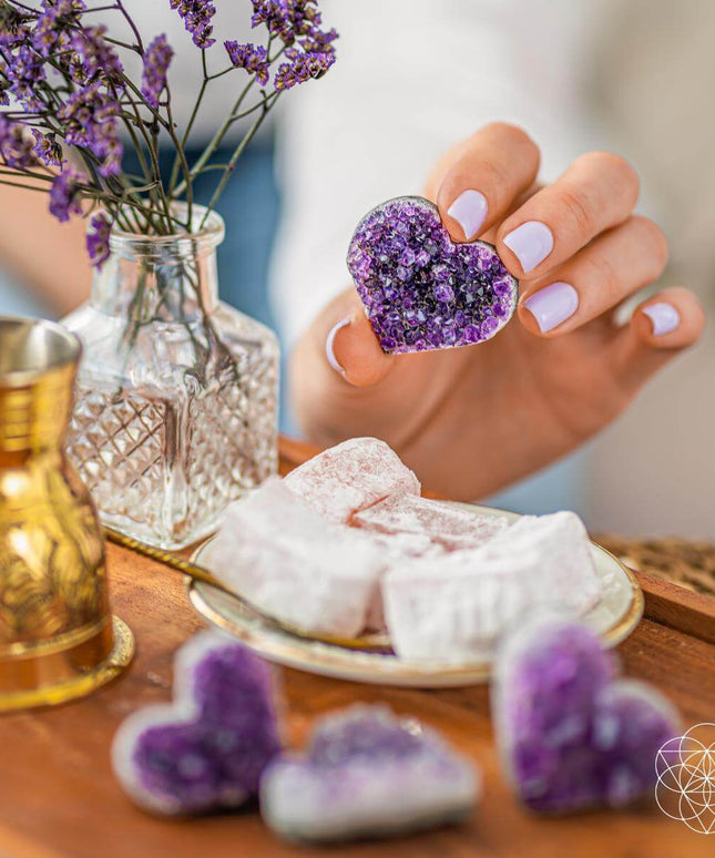 Uruguayan Amethyst Love Heart Cluster - AAA Premium Quality
