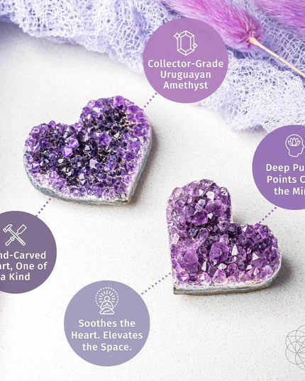 Uruguayan Amethyst Love Heart Cluster - AAA Premium Quality