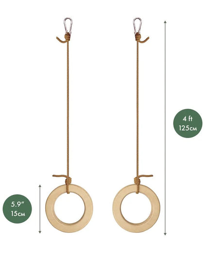 Wooden gymnastic rings for kids