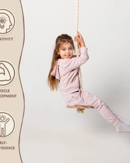 Wooden rope swing for kids