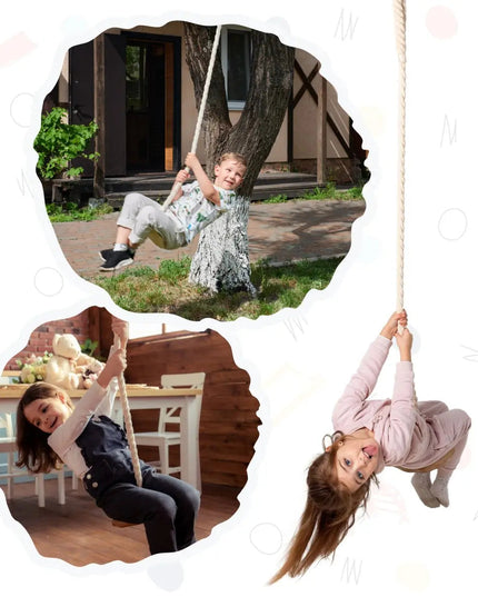 Wooden rope swing for kids